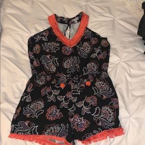 Paisley Cotton Romper with Cinched Waist